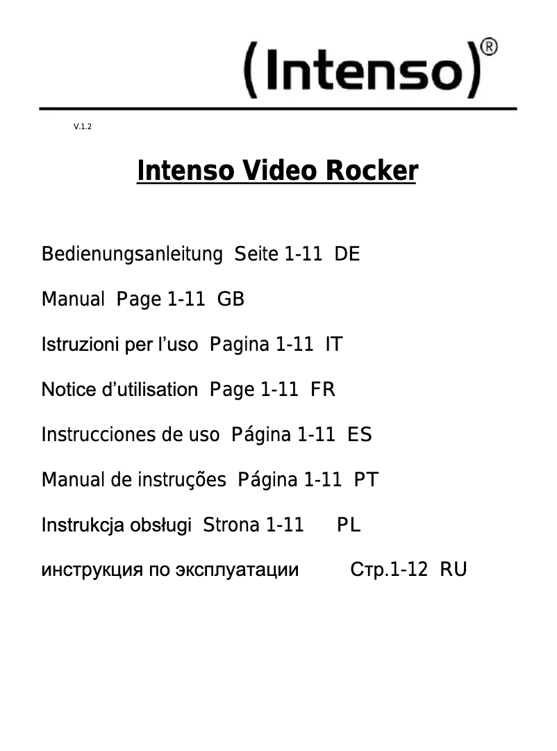 Página 1 del manual Manual de usuario Intenso Video Rocker