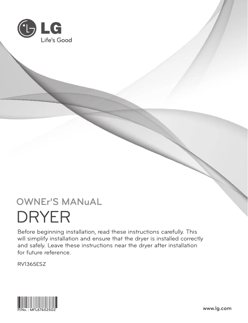 Page n°1 - Manuel utilisateur LG RV1365ESZ