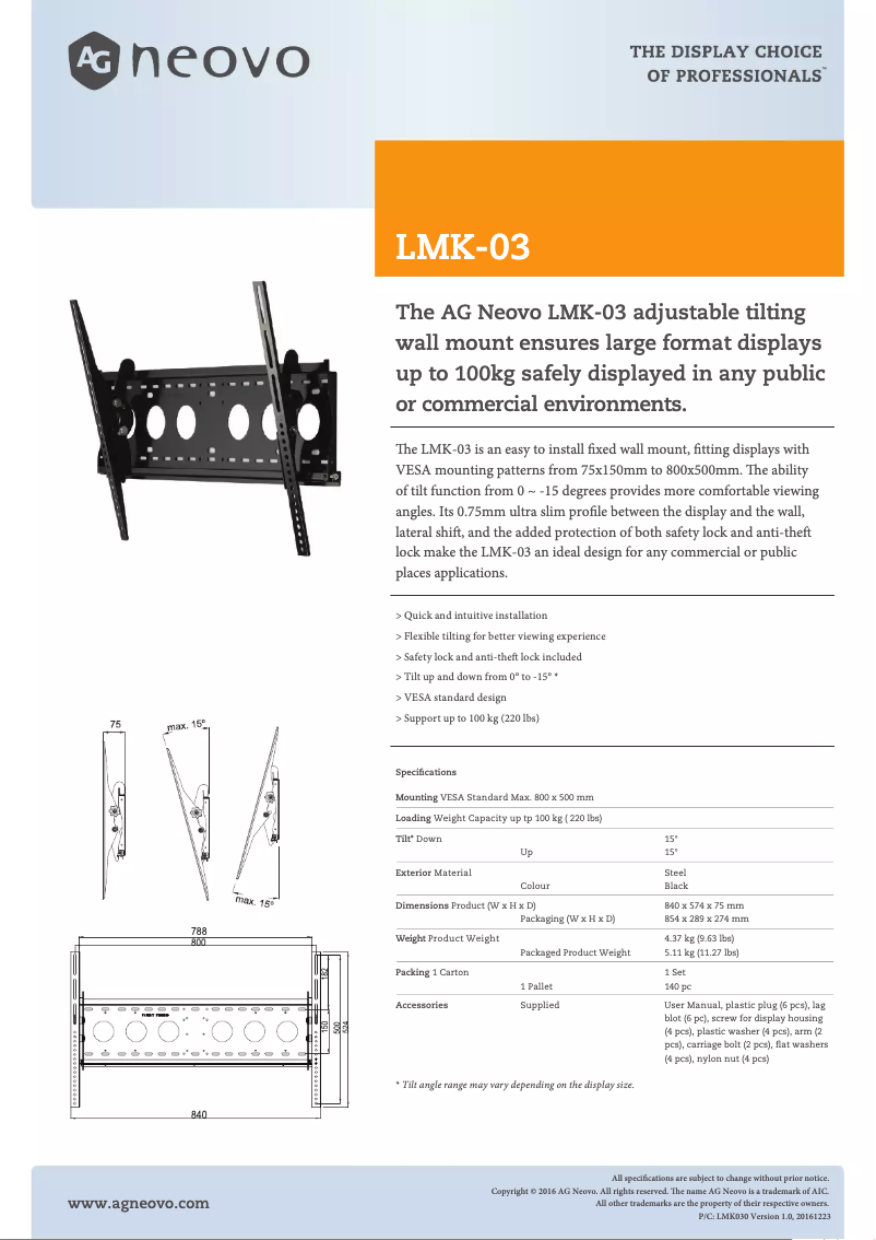 Image de la première page du manuel de l'appareil LMK-03