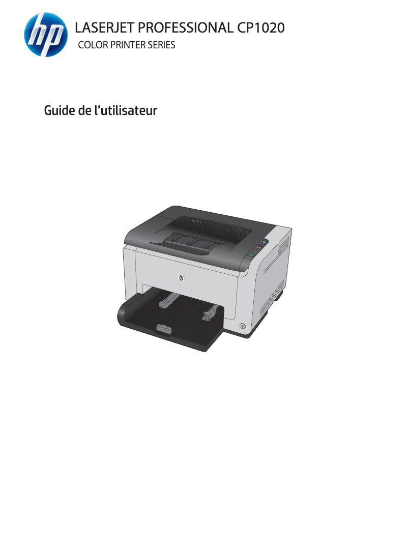Image de la première page du manuel de l'appareil LaserJet Pro CP1020