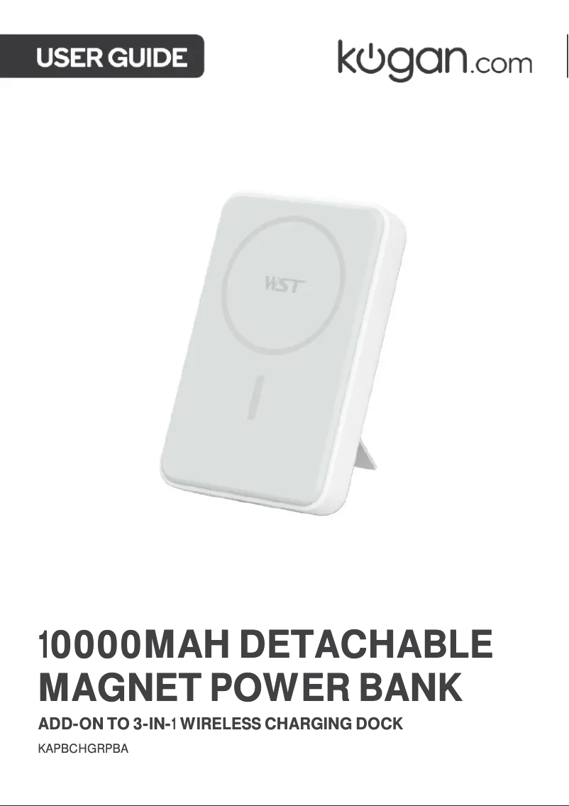Page 1 de la notice Manuel utilisateur Kogan KAPBCHGRPBA