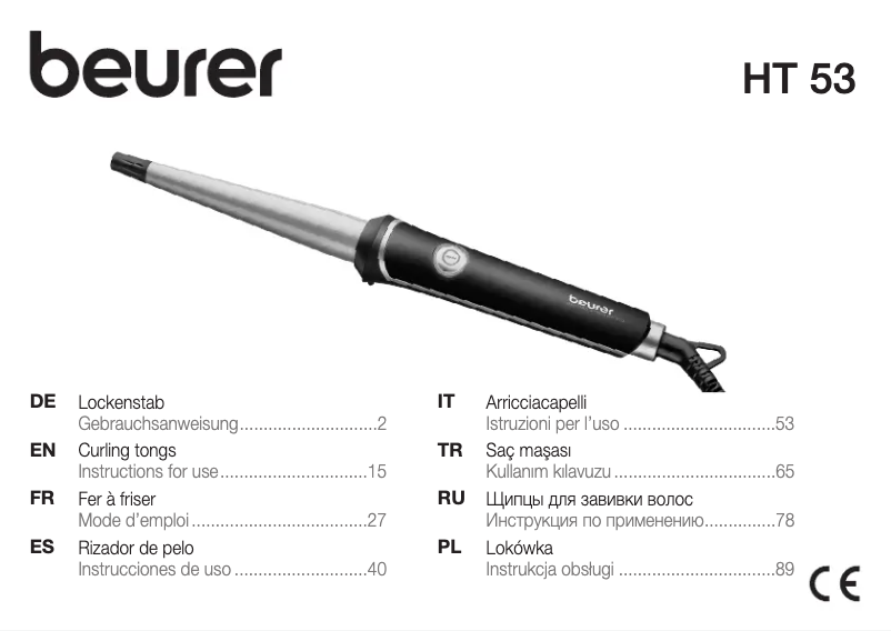 Page 1 de la notice Manuel utilisateur Beurer HT 53