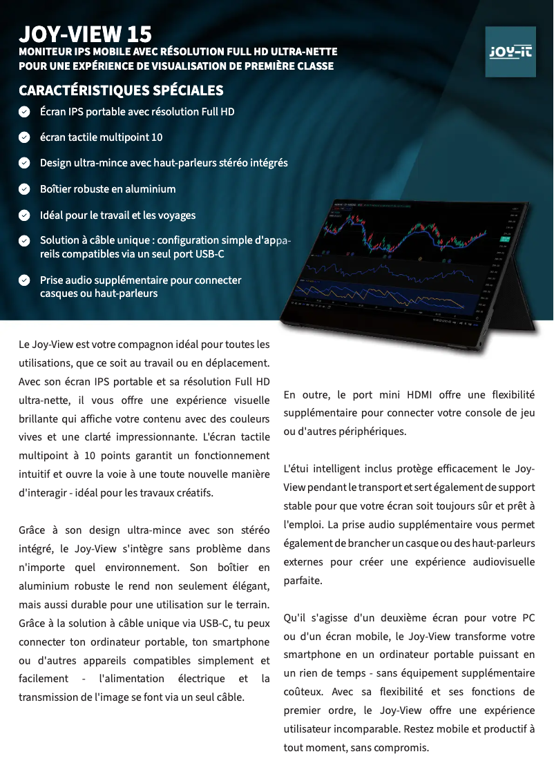 Page n°1 - Mode d'emploi Joy-It View 15