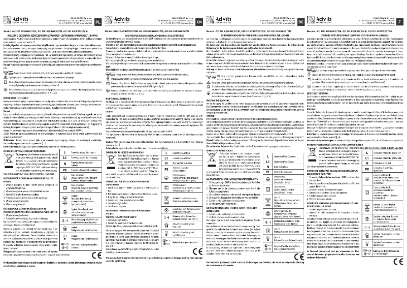 Page n°1 - Manuel utilisateur Adviti AD-OP-6299WE27ZM