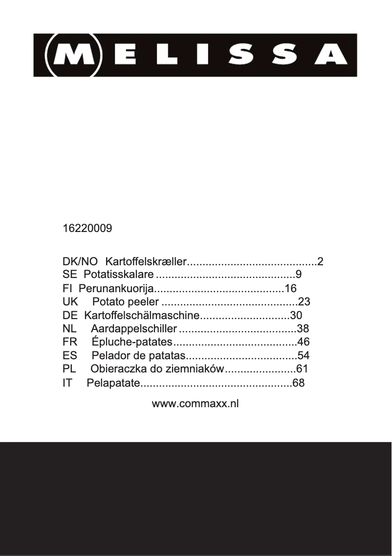 Image de la première page du manuel de l'appareil 16220009
