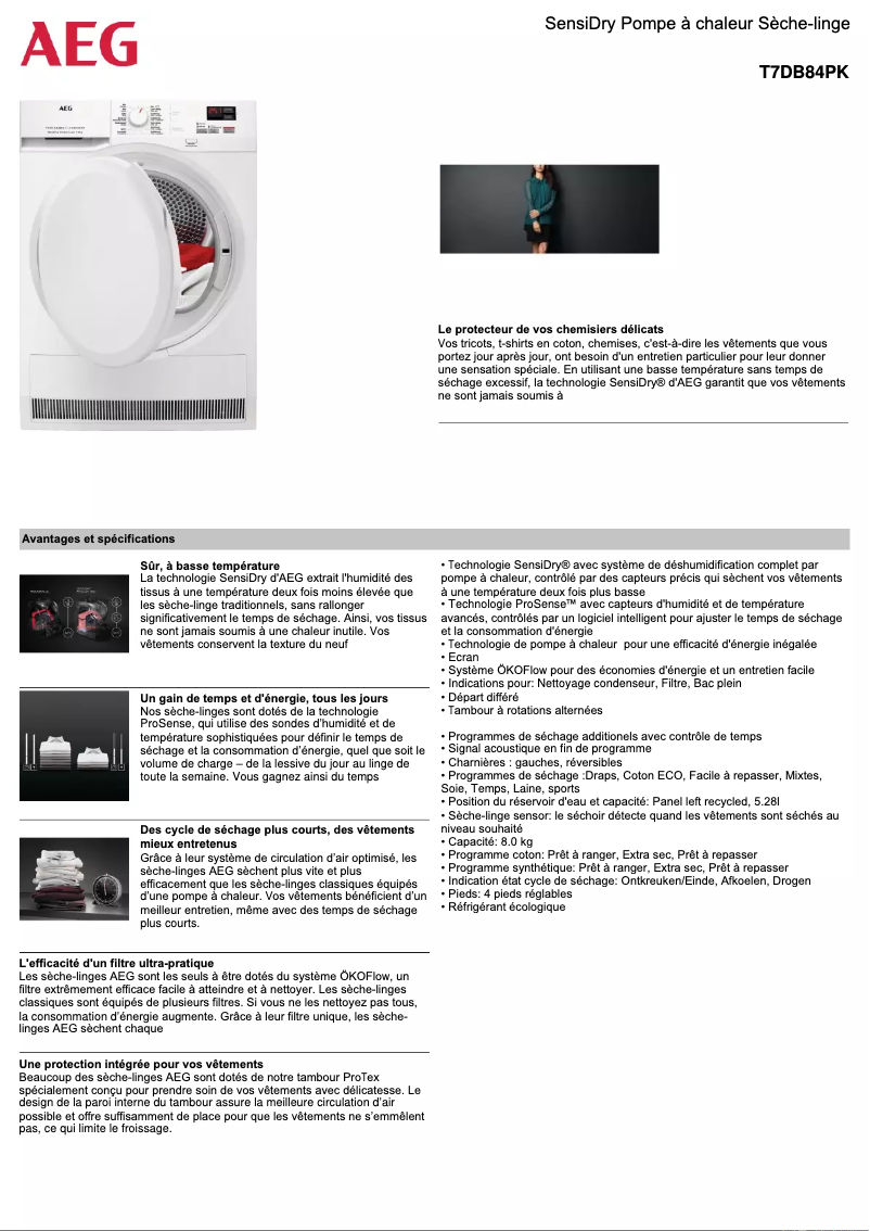 Image de la première page du manuel de l'appareil T7DB84PK