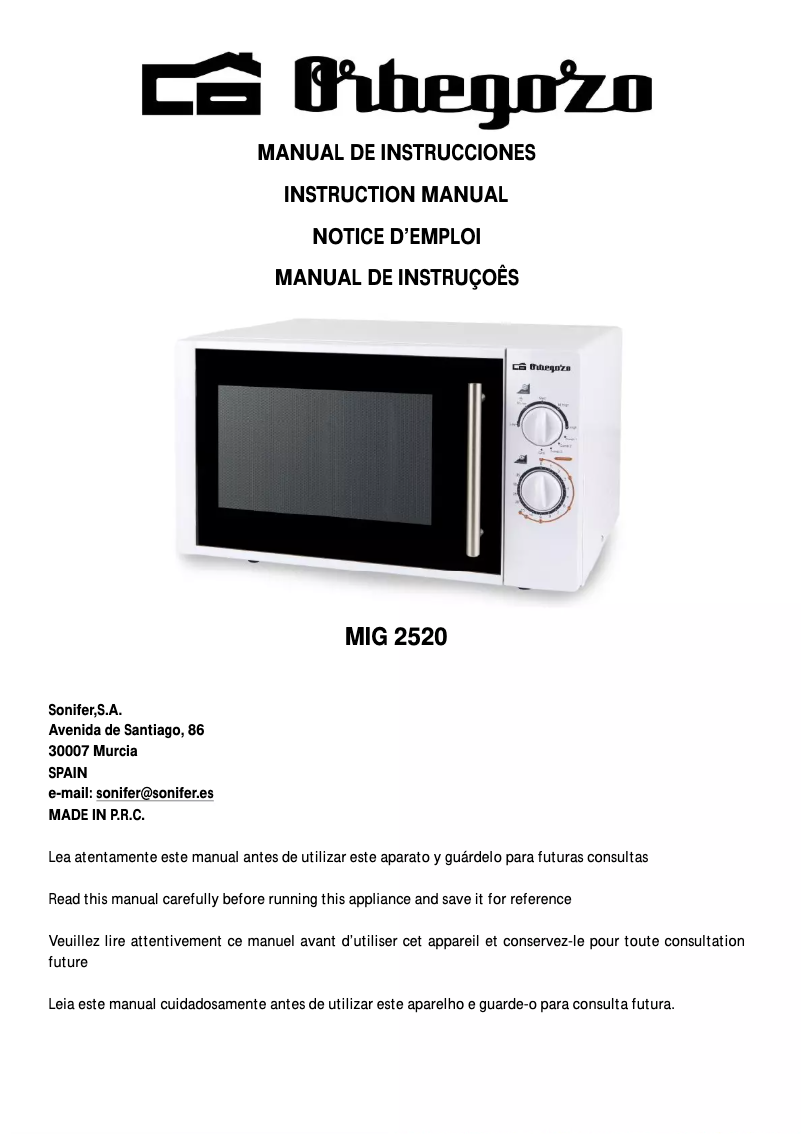 Image de la première page du manuel de l'appareil MIG 2520