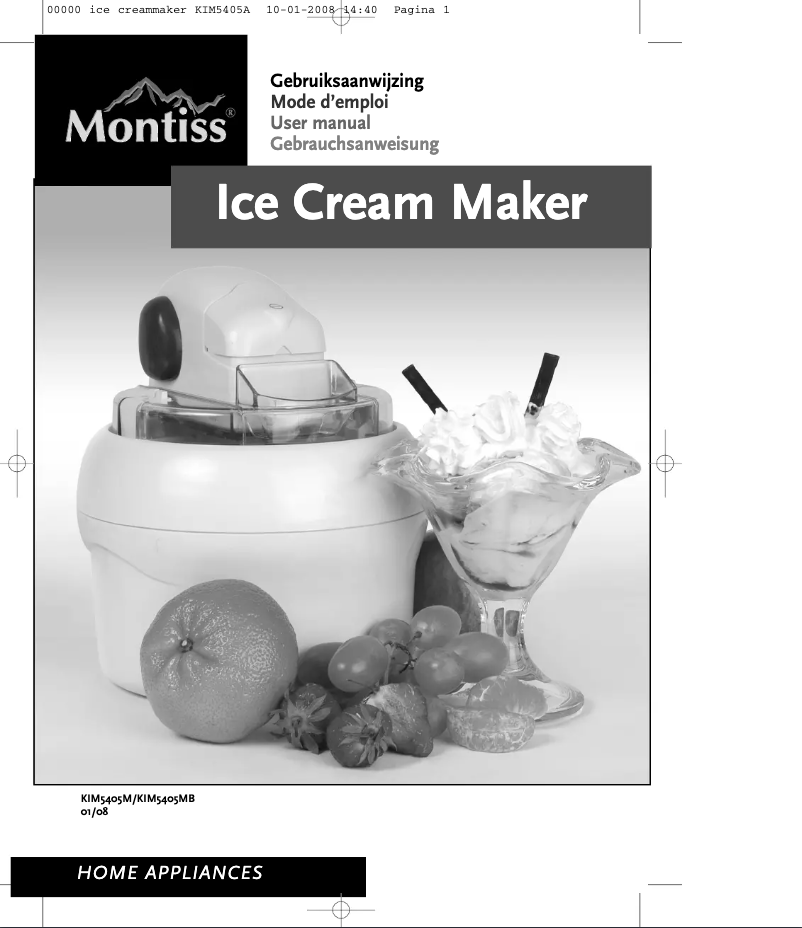 Page 1 de la notice Manuel utilisateur Montiss KIM5405MB