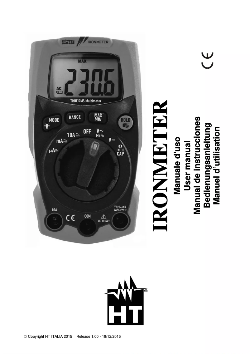 Page 1 de la notice Manuel utilisateur HT Instruments Ironmeter