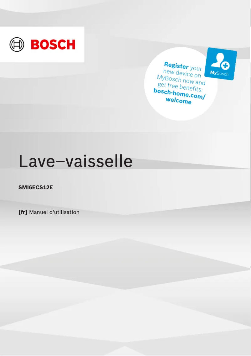 Page n°1 - Manuel utilisateur Bosch SMI6ECS12E