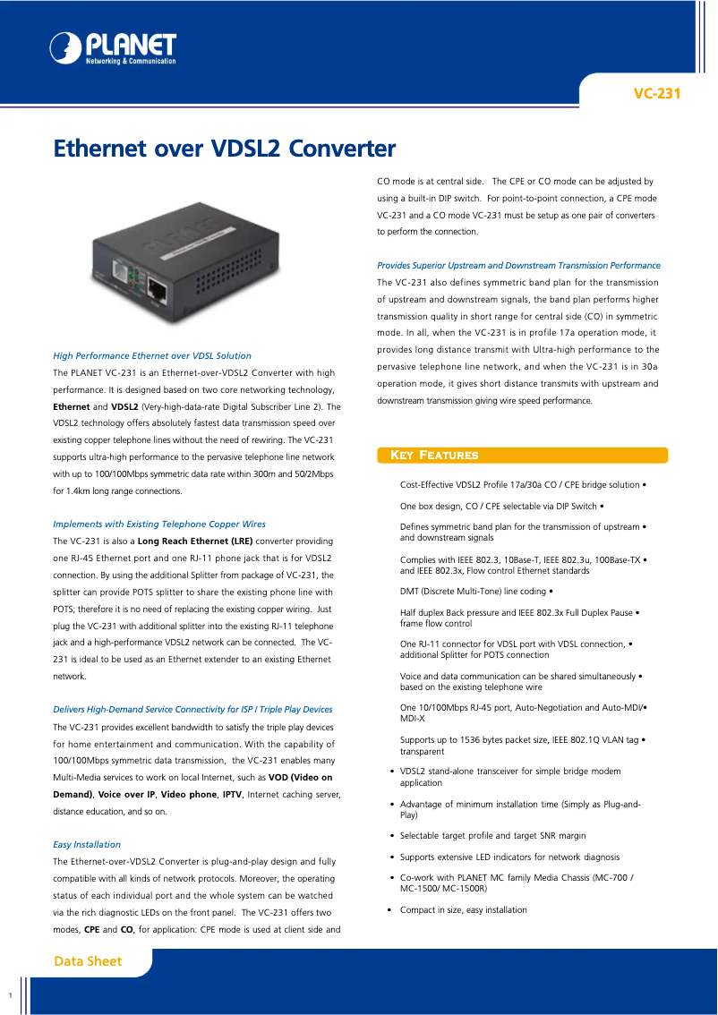 Image de la première page du manuel de l'appareil VC-231