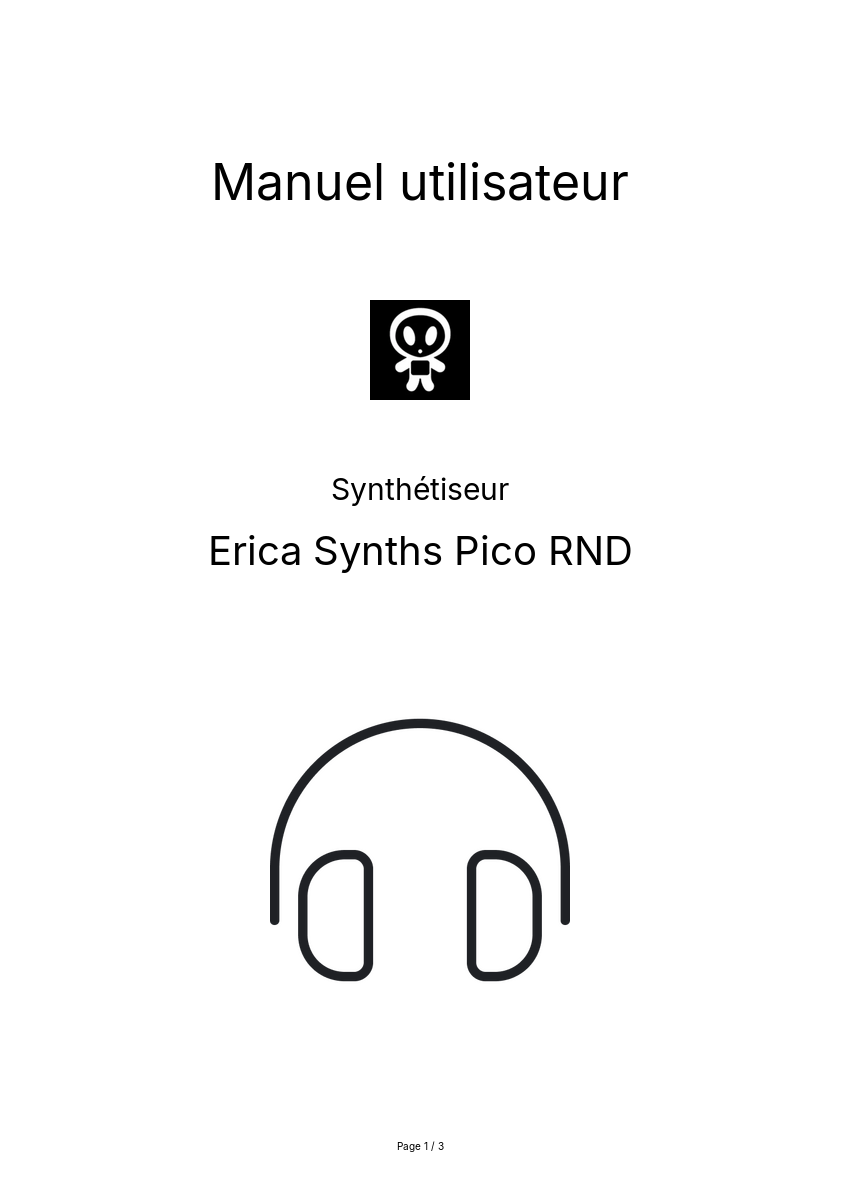 Page n°1 - Manuel utilisateur Erica Synths Pico RND