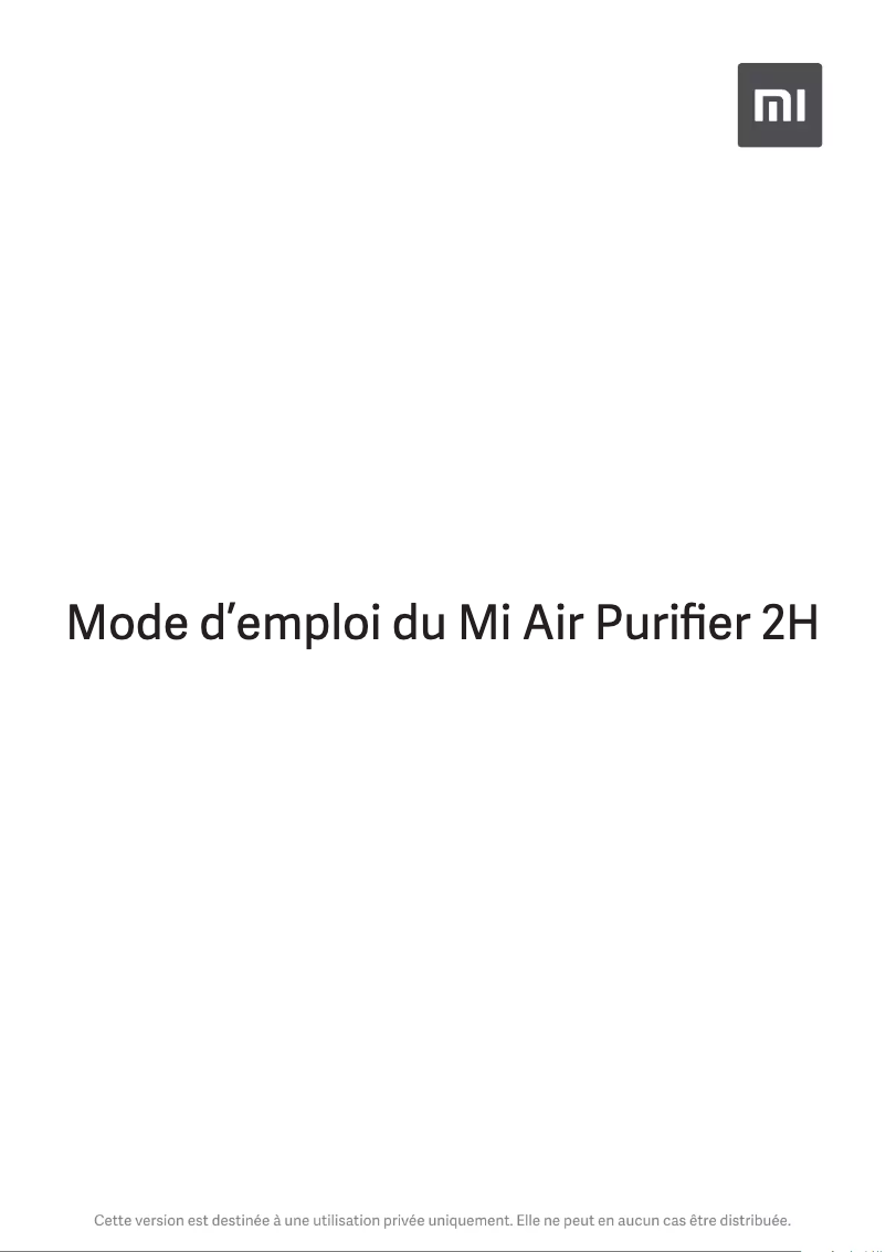 Page n°1 - Manuel utilisateur Xiaomi Mi Air Purifier 2H