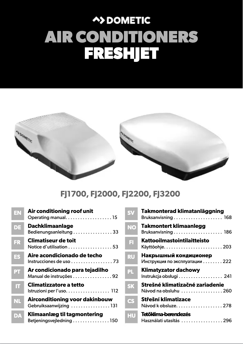 Page n°1 - Manuel utilisateur Dometic FreshJet 3200
