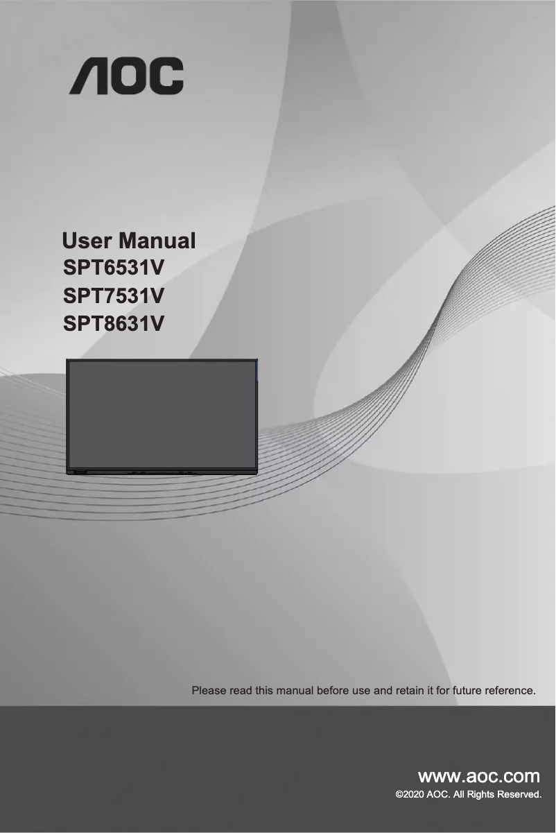 Image de la première page du manuel de l'appareil SPT7531V