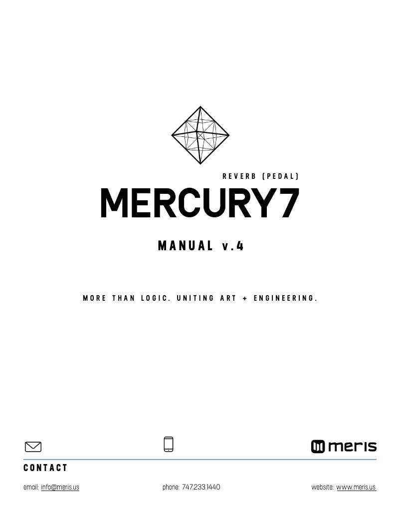 Page n°1 - Manuel utilisateur Meris Mercury7