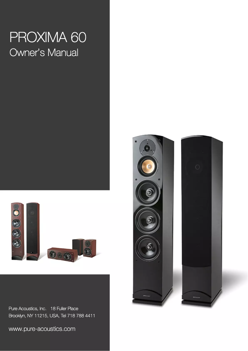 Page n°1 - Manuel utilisateur Pure Acoustics Proxima 60