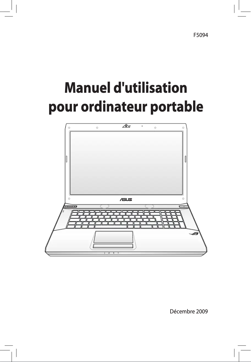 Image de la première page du manuel de l'appareil ROG G73Jh