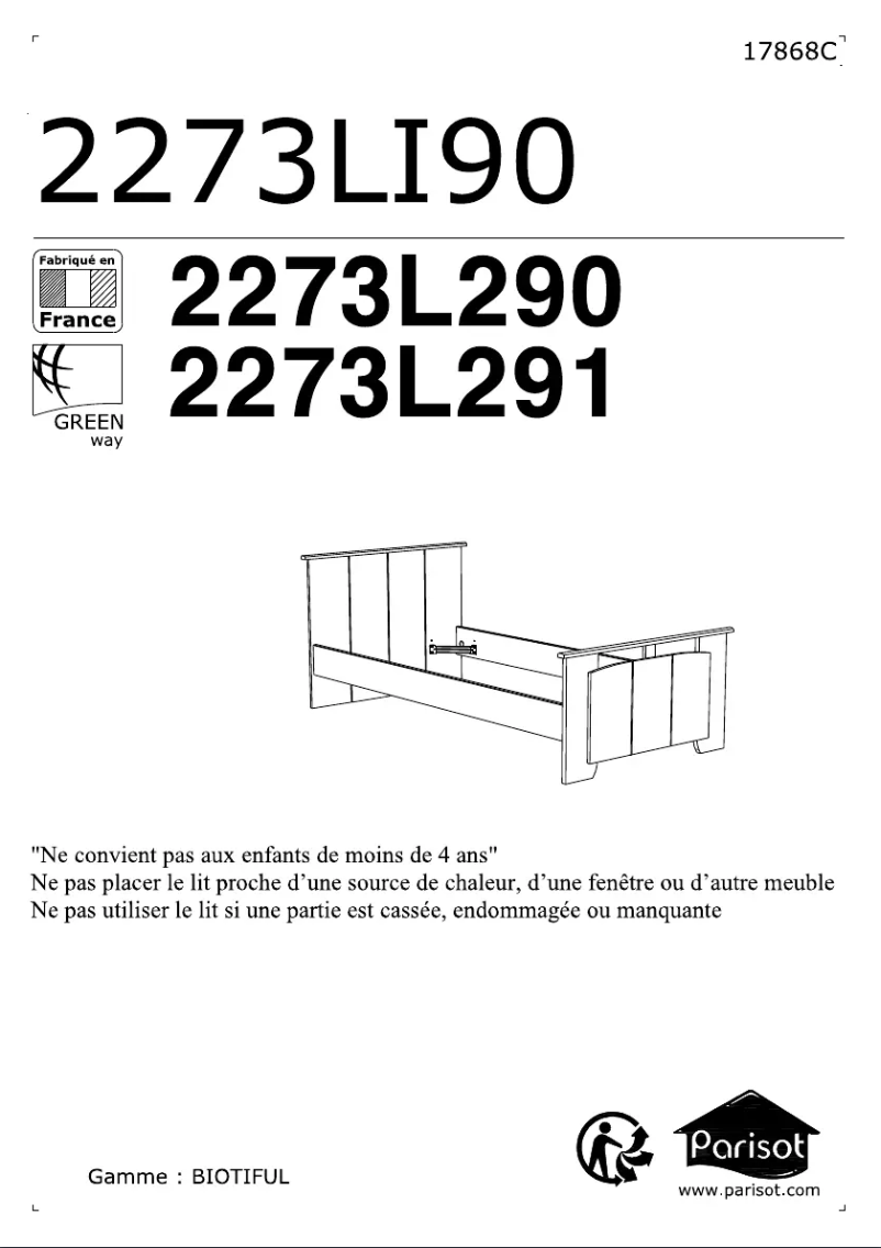 Página 1 del manual Manual de usuario Parisot Biotiful 2273L290