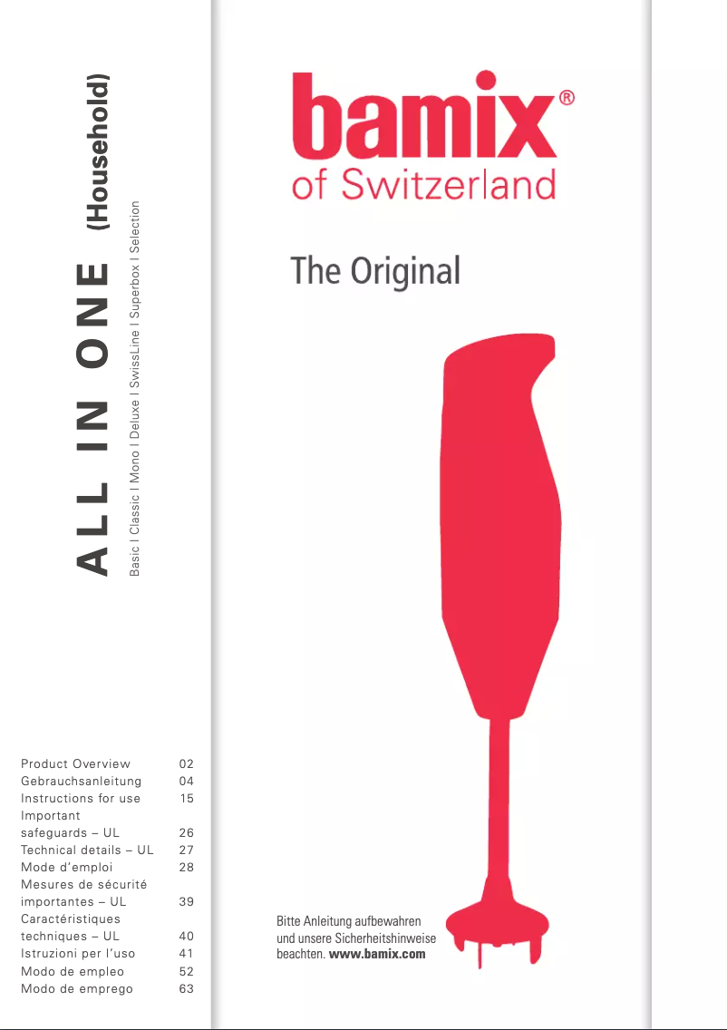 Page n°1 - Manuel utilisateur Bamix Mono