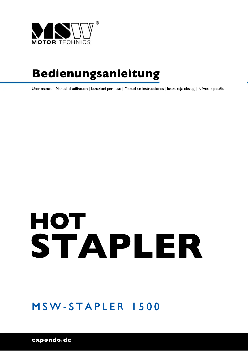 Image de la première page du manuel de l'appareil MSW-STAPLER 1500