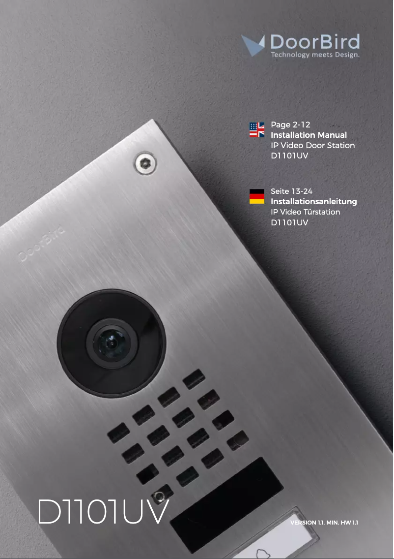 Page 1 de la notice Manuel utilisateur DoorBird D1101UV