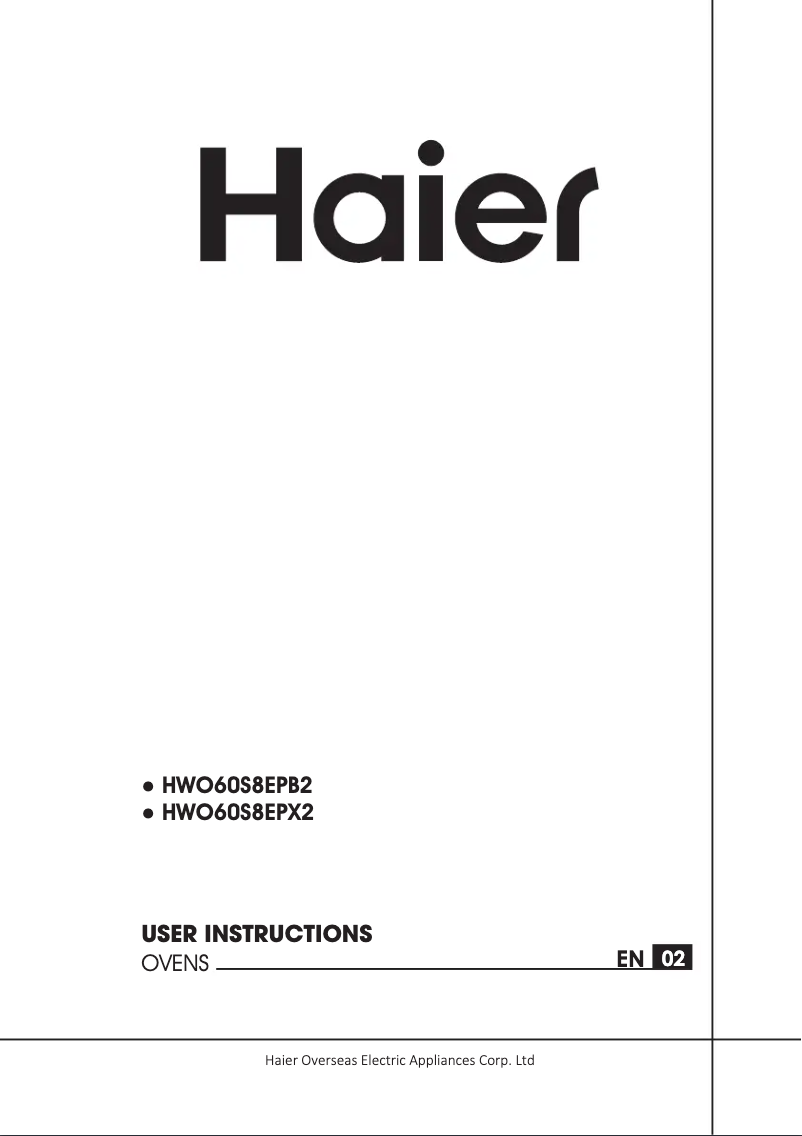 Page 1 de la notice Manuel utilisateur Haier HWO60S8EPB2