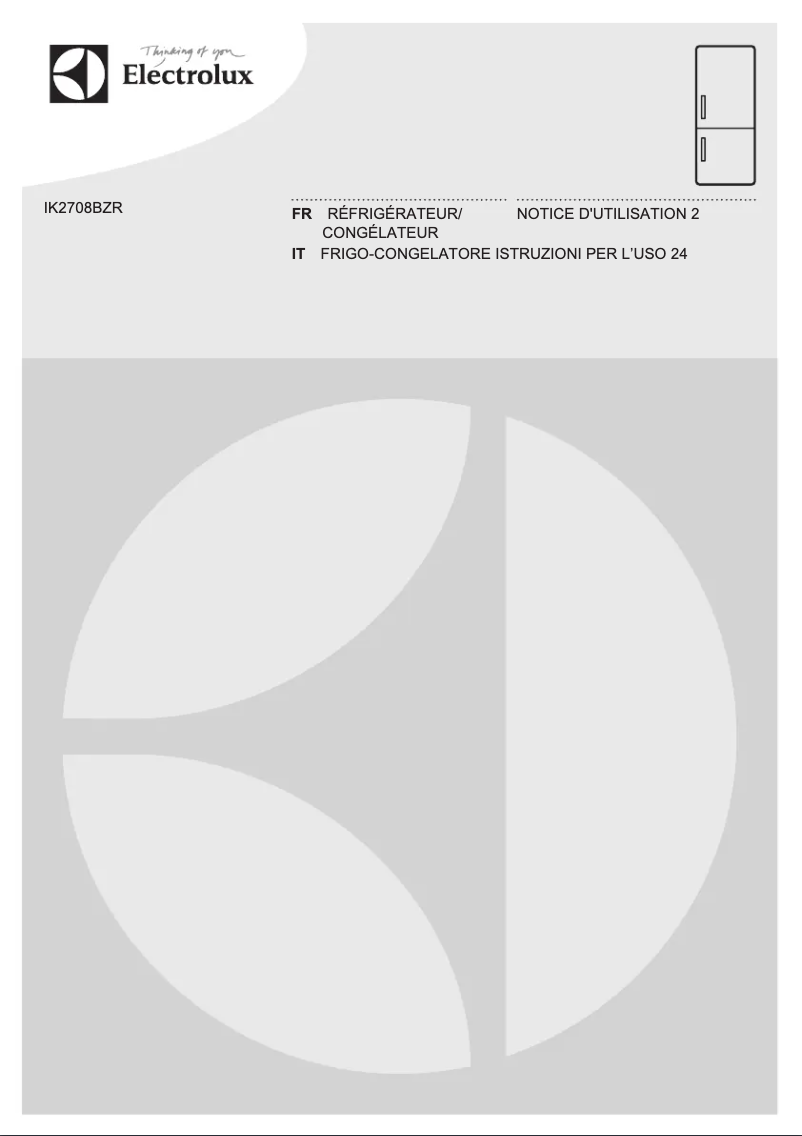 Page n°1 - Manuel utilisateur Electrolux IK2708BZR