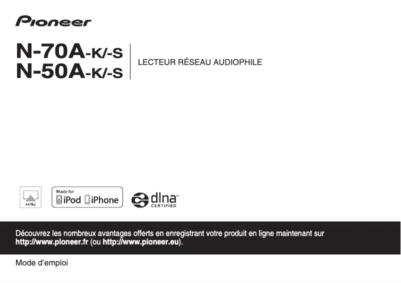 Page 1 de la notice Manuel utilisateur Pioneer N-70A-S