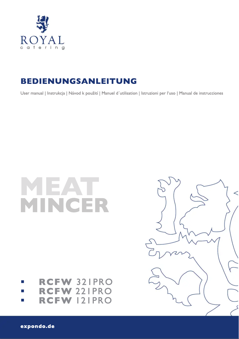 Page 1 de la notice Manuel utilisateur Royal Catering RCFW 221PRO