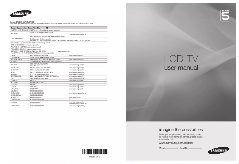 Image de la première page du manuel de l'appareil LE-40B541P7W