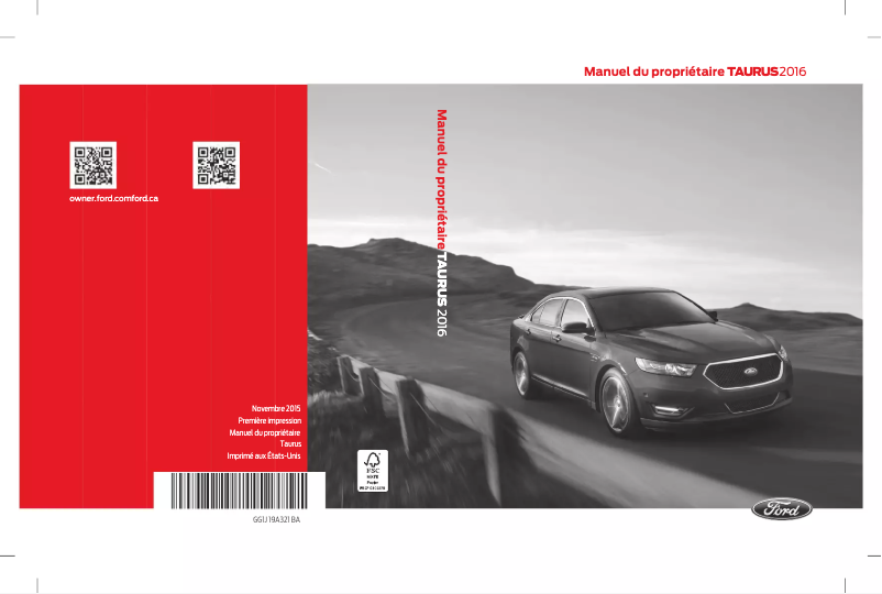 Image de la première page du manuel de l'appareil Taurus (2016)