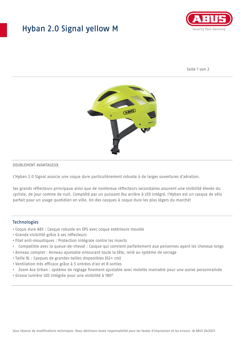 Image de la première page du manuel de l'appareil Hyban 2.0 Signal