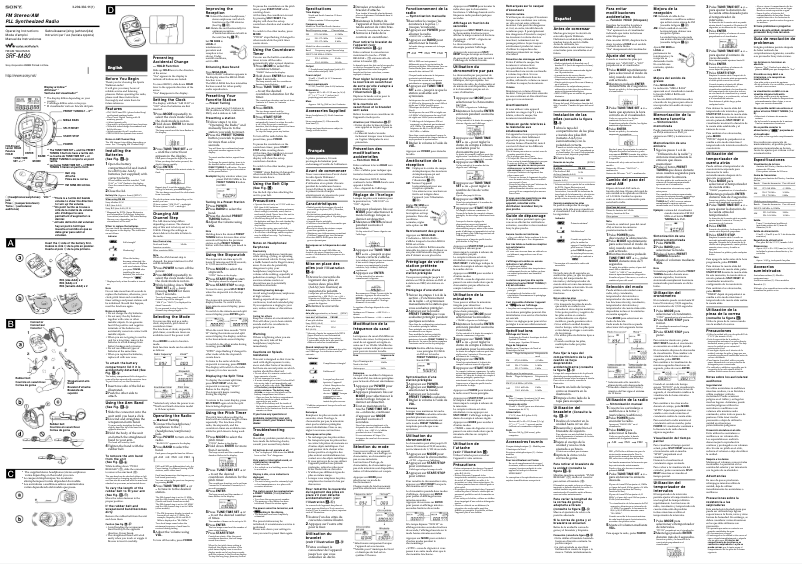 Página 1 del manual Manual de usuario Sony SRF-M80