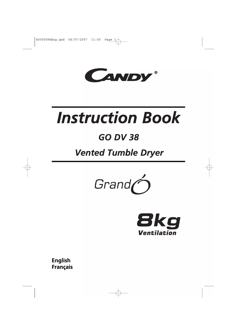 Image de la première page du manuel de l'appareil GO DV 38