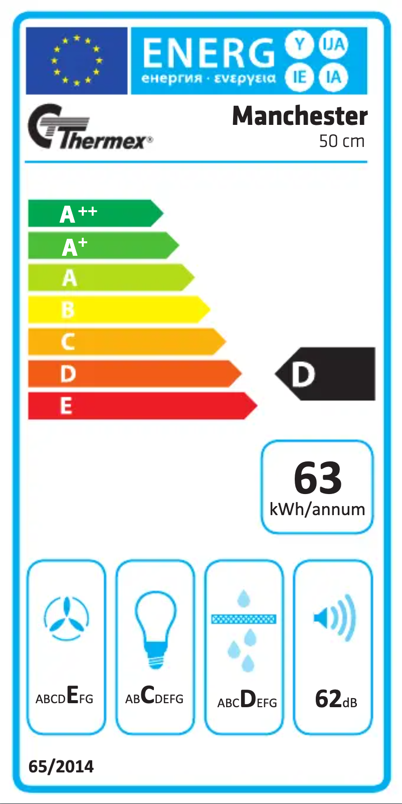 Page n°1 - Label énergétique Thermex Manchester