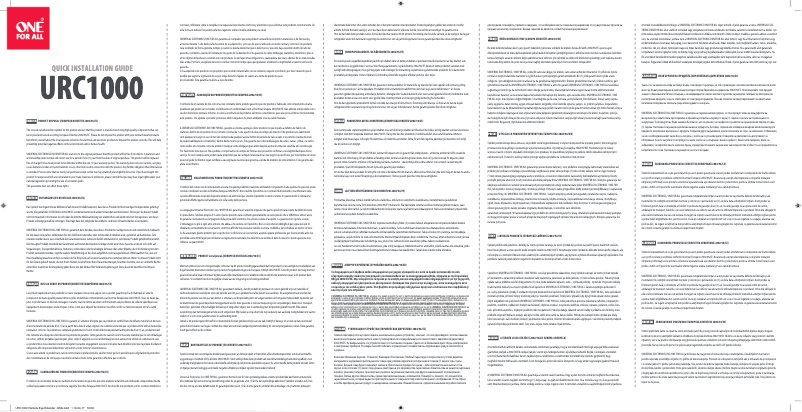 Image de la première page du manuel de l'appareil URC1000