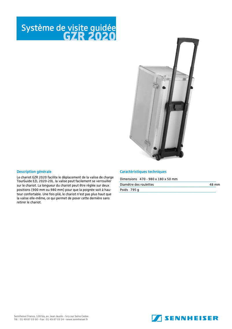 Page 1 de la notice Fiche technique Sennheiser SDC 8200 C
