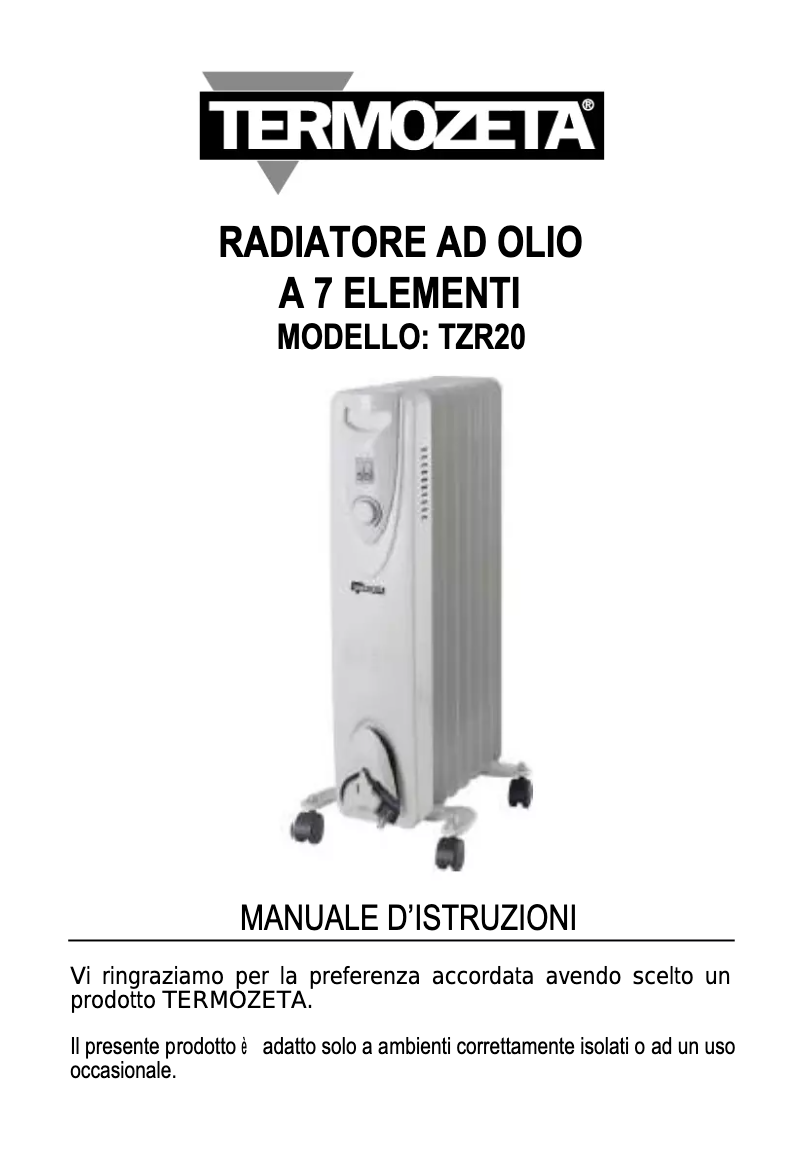 Image de la première page du manuel de l'appareil TZR20