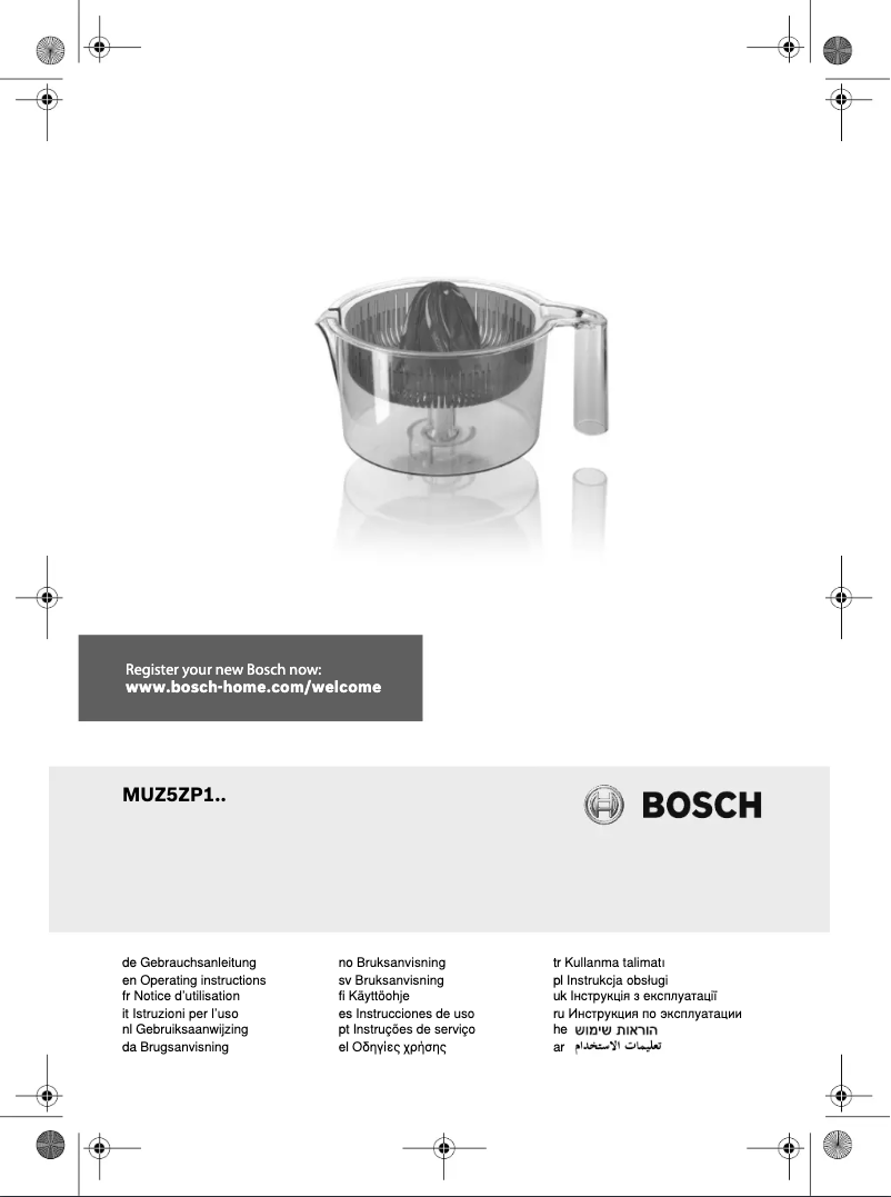 Page n°1 - Manuel utilisateur Bosch MUZ5ZP1