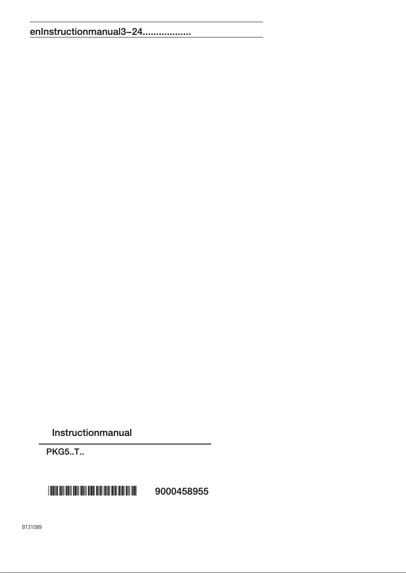 Page 1 of the manual User Manual Bosch PKG575T15E