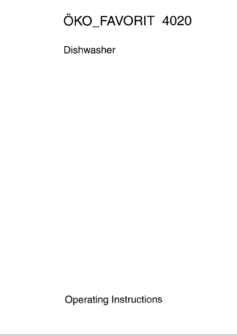 Image de la première page du manuel de l'appareil Favorit 4020 BIO W