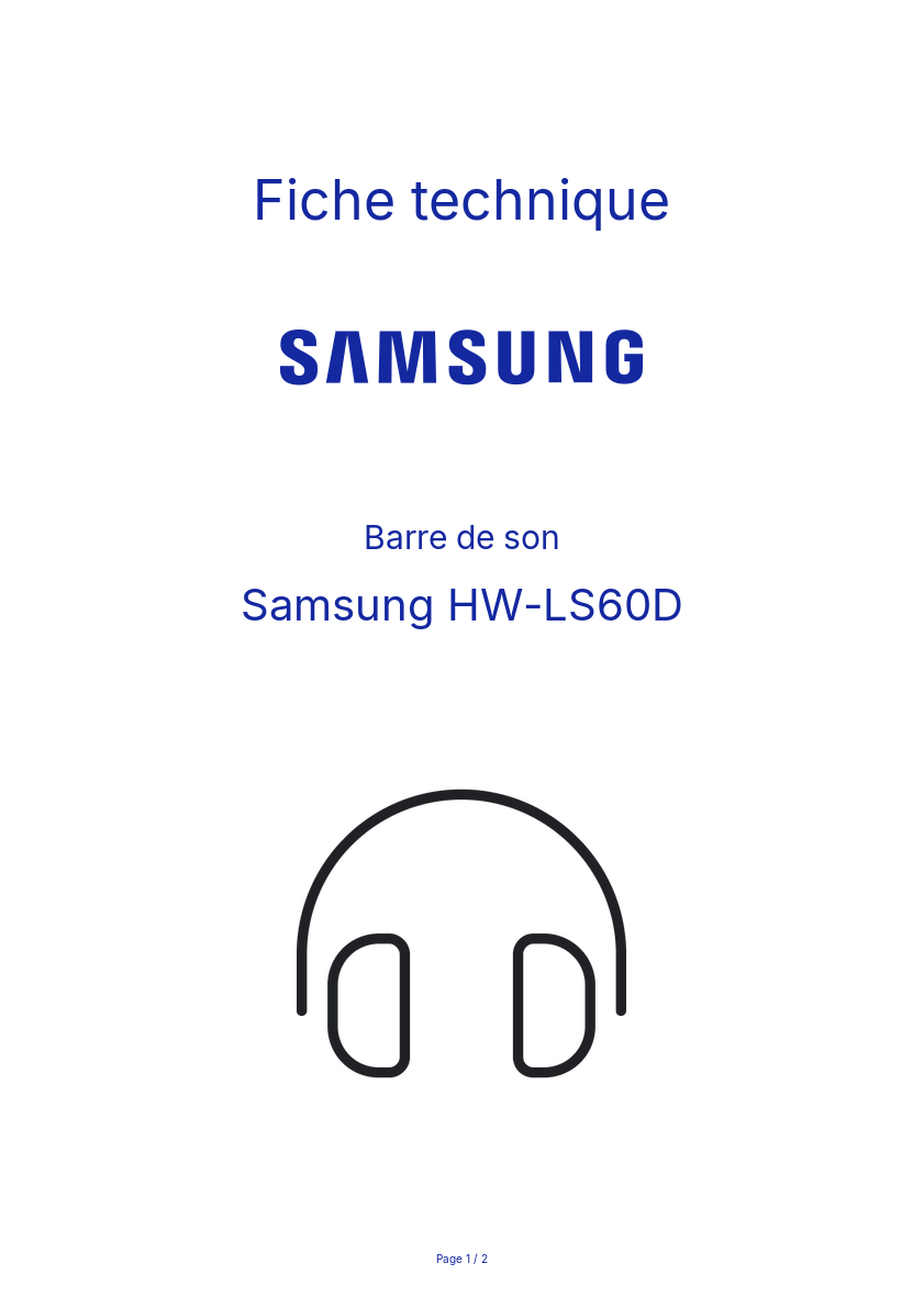 Image de la première page du manuel de l'appareil HW-LS60D