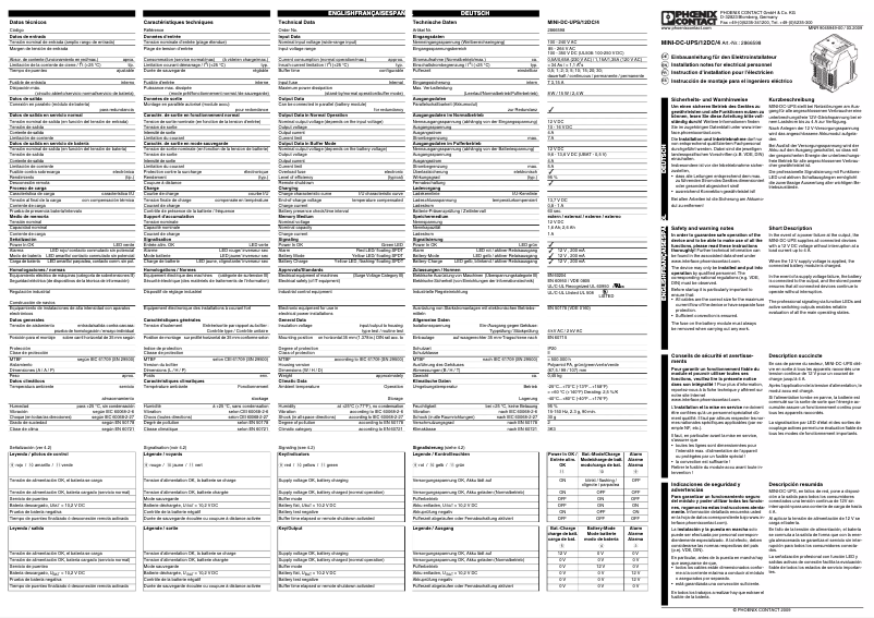 Page n°1 - Manuel utilisateur Phoenix Contact MINI-DC-UPS/12DC/4