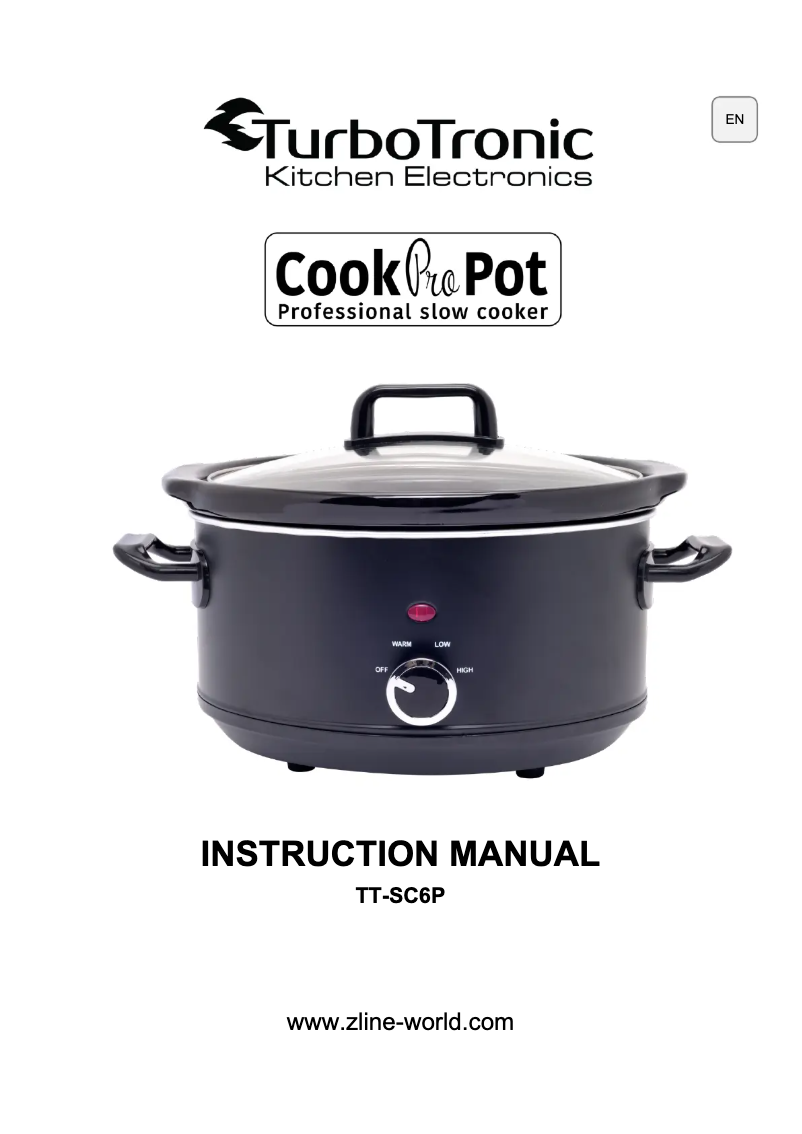 Page 1 de la notice Manuel utilisateur TurboTronic Cook Pro Pot TT-SC6P