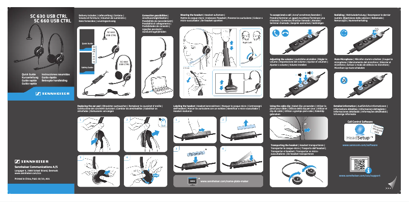 Page n°1 - Manuel utilisateur Sennheiser SC 630 USB CTRL
