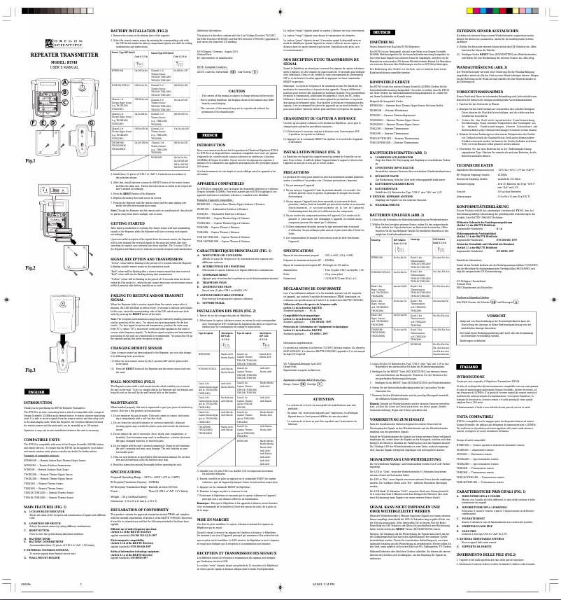 Image de la première page du manuel de l'appareil RT918