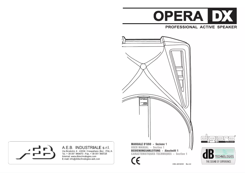 Page n°1 - Manuel utilisateur DB Technologies OPERA 715 BL