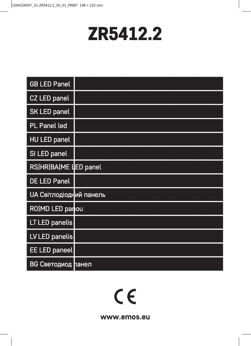 Image de la première page du manuel de l'appareil ZR5412.2