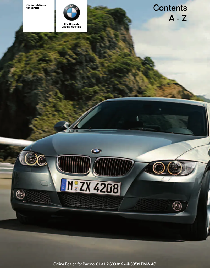 Image de la première page du manuel de l'appareil Convertible without iDrive (2010)